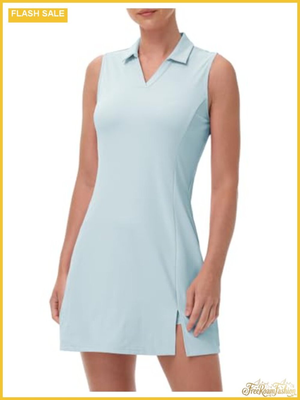 Womens Sleeveless Tennis Dress with Built-in Shorts and Pocket Athletic Golf